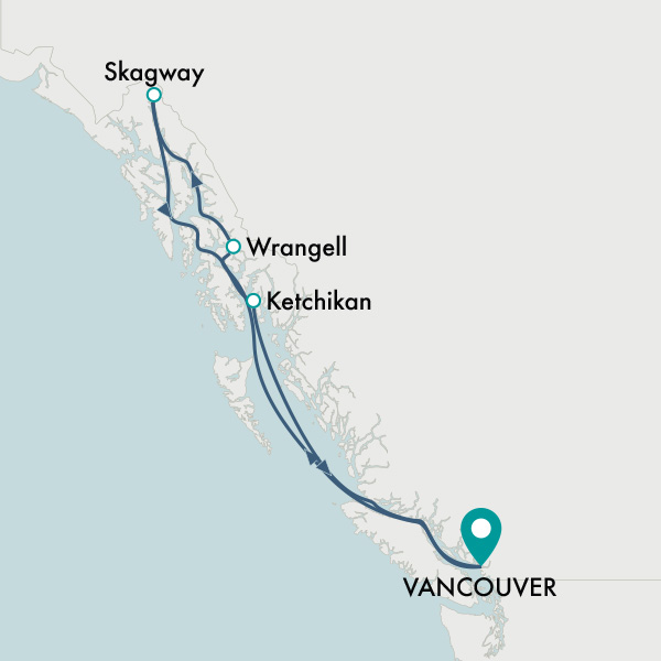 7-Nights Roundtrip Vancouver itinerary map