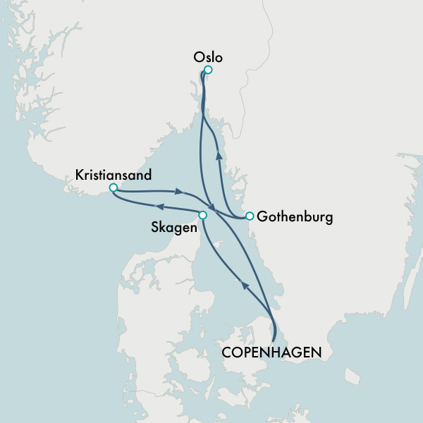 7-Nights Roundtrip Copenhagen itinerary map