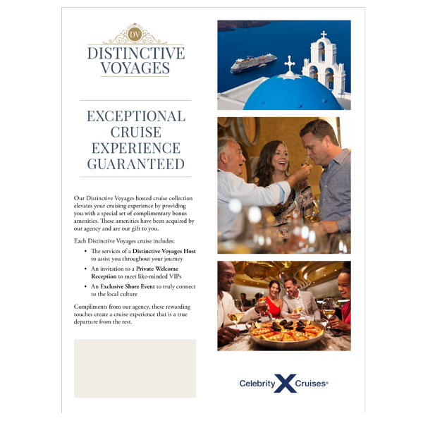 Celebrity Distinctive Voyages Flyer