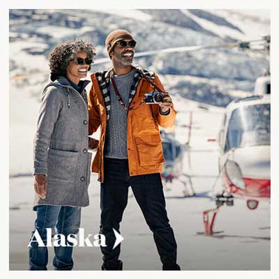 Group of travelers in Alaskan wilderness.