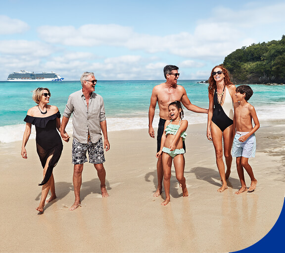St John, Caribbean. Multi-generational family on the beach.